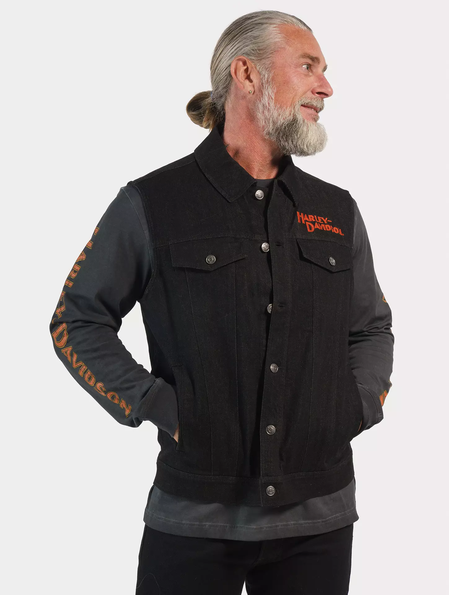 Harley davidson black top denim jacket