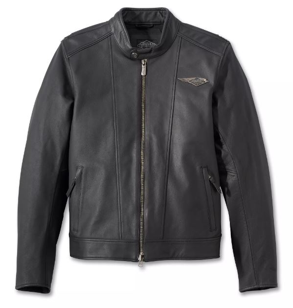 Harley Davidson Men's Black Leather Riding Jacket 120 Anniversary