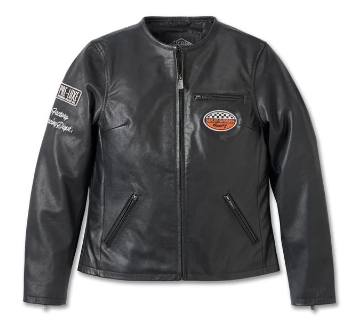 Womens white harley on sale davidson leather jacket